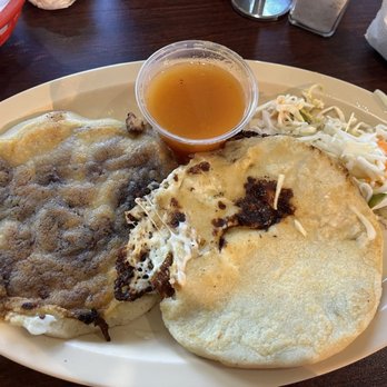 El Guanaco - Pork, bean and cheese pupusa and pupusa with pork and cheese - Salvadoran Near Me - St. Louis, Missouri