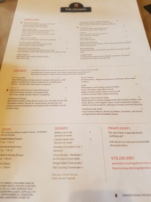 Menu photo 6 The Crossing Steakhouse Norcross, GA