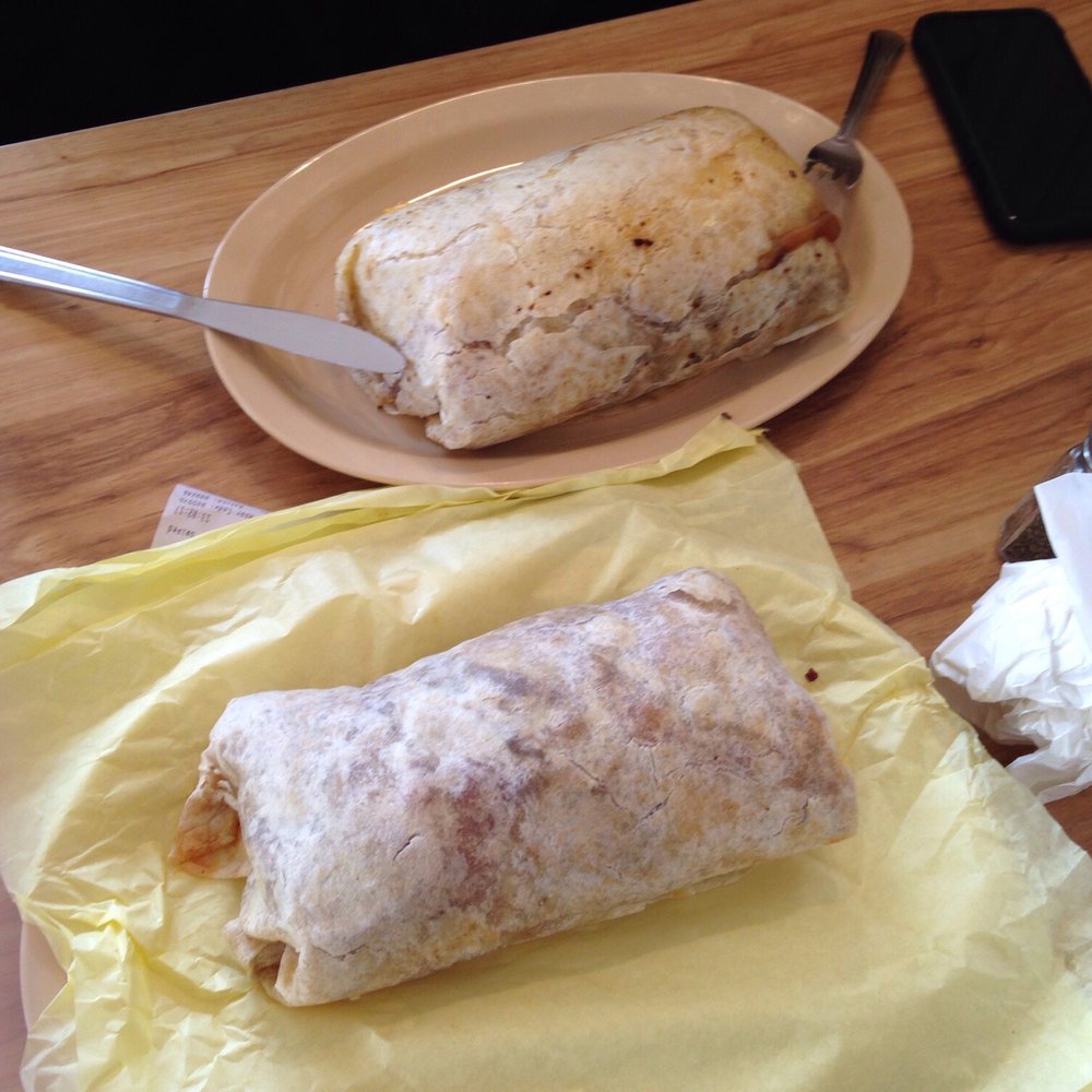 Burger Town - Pastrami burrito vs steak burrito!  Winner?  Big ass burrito! - Burgers Near Me - Fullerton, California