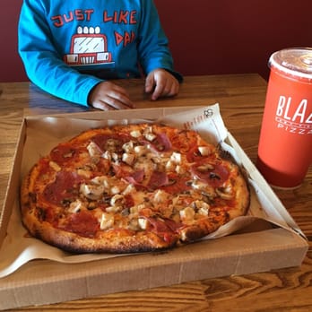 Blaze Pizza - Classic red sauce, pepperoni, salami, and grilled chicken with blood orange lemonade - Salad Near Me - Tracy, California