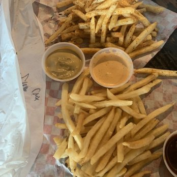 Katsu Burger - 12 spice fries with curry Mayo. And sea salt fries with spicy Mayo - Japanese Near Me - Seattle, Washington Katsu Burger - 12 spice fries with curry Mayo. And sea salt fries with spicy Mayo - Japanese Near Me - Seattle, Washington