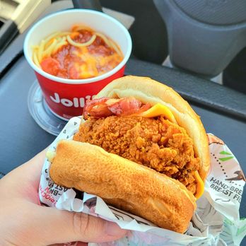 Jollibee - Chicken Sandwich with Bacon and Cheese, Side of Jollibee Spaghetti - Chicken Shop Near Me - Wheaton, Maryland Jollibee - Chicken Sandwich with Bacon and Cheese, Side of Jollibee Spaghetti - Chicken Shop Near Me - Wheaton, Maryland