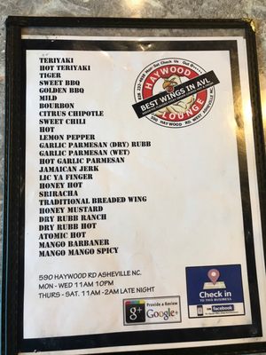 Haywood Lounge Best wings AVL. by null