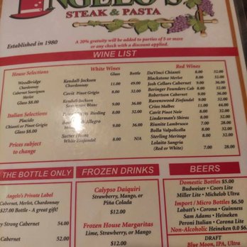 Angelo's Steak & Pasta - Menu - Italian Near Me - Myrtle Beach, South Carolina