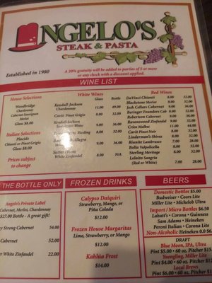 Menu photo 1 Angelo's Steak & Pasta Myrtle Beach, SC