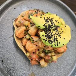 Taco Fish la Paz - Mixed seafood tostadas, great unique flavor.