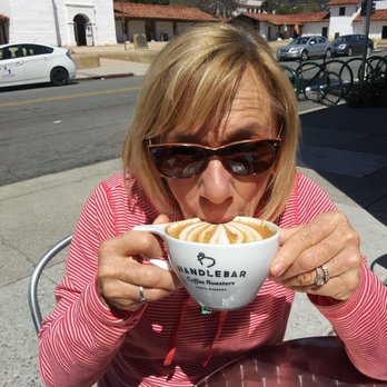 Handlebar Coffee Roasters - Me enjoying my latte - Coffee Roasteries Near Me - Santa Barbara, California