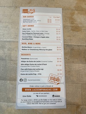 Menu photo 4 Lazo Empanadas Denver, CO