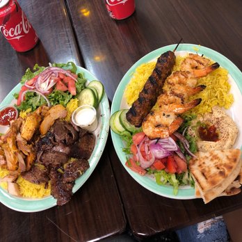 Al Basha Grill - Mixed platter and the shrimp and keefta platter - Halal Near Me - Miami Beach, Florida Al Basha Grill - Mixed platter and the shrimp and keefta platter - Halal Near Me - Miami Beach, Florida