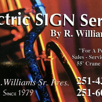 Electric Sign Service By R Williams - Signmaking Near Me - Mobile, Alabama Electric Sign Service By R Williams - Signmaking Near Me - Mobile, Alabama