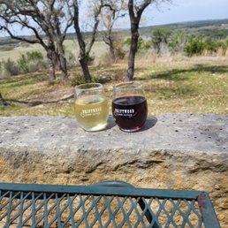 Two glasses of sophistication  Sangiovese & Semi Sweet Orange Muscat.