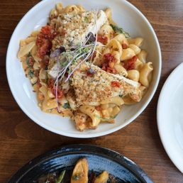 Tofu for restaurant week with mac & cheese, the tofu was tasteless, but I did like the macaroni and cheese