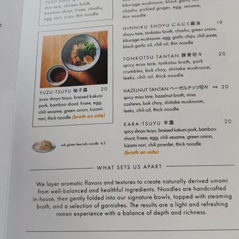 Afuri Ramen + Dumpling - Menu - Ramen Near Me - Toronto, Ontario