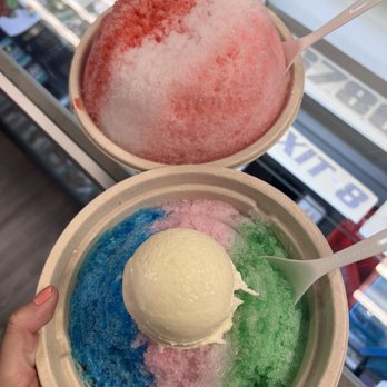 Pineapple Xpress Shave Ice - Large shave ice (top) and small shave ice with ice cream (bottom) - Shaved Ice Near Me - Wahiawa, Hawaii Pineapple Xpress Shave Ice - Large shave ice (top) and small shave ice with ice cream (bottom) - Shaved Ice Near Me - Wahiawa, Hawaii