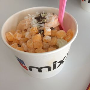 Photo of Mixx Frozen Yogurt - Allston, MA, United States. Mochi & Green tea!