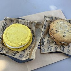 Antler Baking Company - Lemon sugar cookie and cookie dough sandwiches... two items priced the same are completely different sizes...