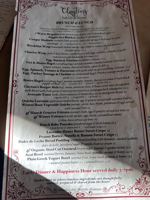 Menu photo 1 Clayton's Bakery & Bistro Coronado, CA