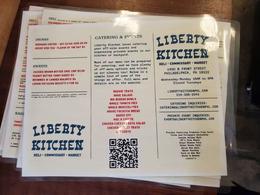 Menu photo 1 Liberty Kitchen Philadelphia, PA Menu photo 1 Liberty Kitchen Philadelphia, PA