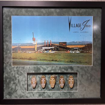 Village Inn - Historic photo and old keys display in the hallway. - Hotels Near Me - Lompoc, California