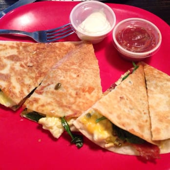 Inner Bean Cafe - Breakfast quesadilla made with bacon, eggs, spinach. So delicious - Coffee & Tea Near Me - Augusta, Georgia