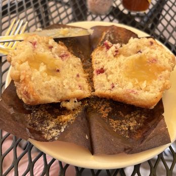 Palm Coast Coffee - Inside of a cranberry lemon muffin - Coffee & Tea Near Me - Saint Simons Island, Georgia Palm Coast Coffee - Inside of a cranberry lemon muffin - Coffee & Tea Near Me - Saint Simons Island, Georgia
