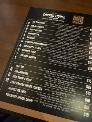 Menu photo 1 Copper Fiddle Distillery Lake Zurich, IL Menu photo 1 Copper Fiddle Distillery Lake Zurich, IL