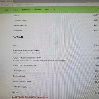 ShaQ - outdated wrap prices on website 8/24/22 - Falafel Near Me - Santa Clara, California