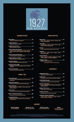 Menu photo 5 1927 Bar+Kitchen Los Angeles, CA
