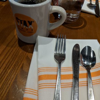 Stax Cafe - Coffee 3.75 and place setting. - Breakfast & Brunch Near Me - Chicago, Illinois Stax Cafe - Coffee 3.75 and place setting. - Breakfast & Brunch Near Me - Chicago, Illinois