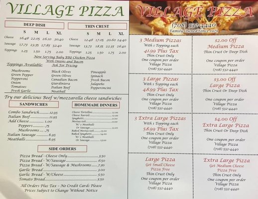 Menu photo 2 Village Pizza Tinley Park, IL Menu photo 2 Village Pizza Tinley Park, IL