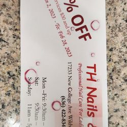 TH Nails & Spa - We have a special promotion going on right now,walk in welcome or call thank you.