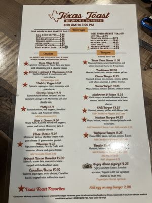 Menu photo 4 Texas Toast Austin, TX