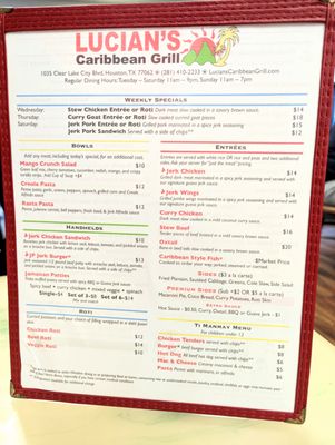 Menu photo 8 Lucian's Caribbean Grill Houston, TX Menu photo 8 Lucian's Caribbean Grill Houston, TX