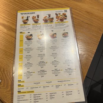 KINTON RAMEN DON MILLS - Menu - Ramen Near Me - North York, Ontario