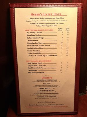 Menu photo 4 Huber's Cafe Portland, OR