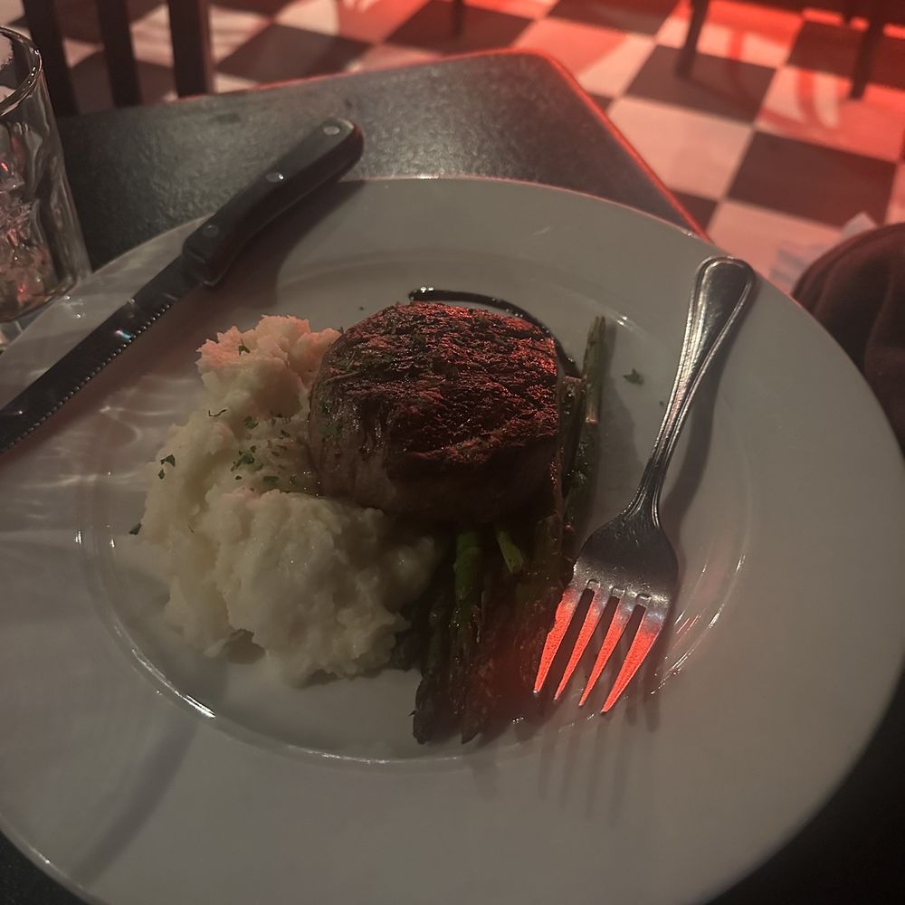 Diamondback Grill - Steak (filet) and potatoes with asparagus substitution for spinach. - American Near Me - Winston Salem, North Carolina