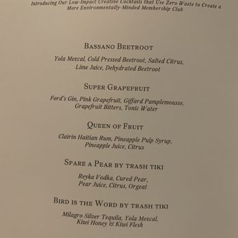 Spring Place - Drink menu...seasonal - Shared Office Spaces Near Me - New York, New York