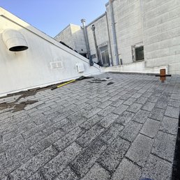 Old shingle roof and gutter. Old shingle roof and gutter.
