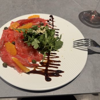 Q Terrace - Salmon carpaccio, superb - Seafood Near Me - Laguna Beach, California Q Terrace - Salmon carpaccio, superb - Seafood Near Me - Laguna Beach, California