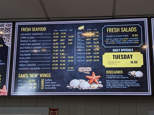 Menu photo 2 Seafood Sam's Sandwich, MA Menu photo 2 Seafood Sam's Sandwich, MA