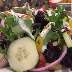 The Garden Grille and Bar - The house salad drizzled with ranch.