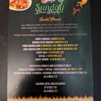 Sunday Dinner Everyday - Front side of the menu - Chicken Wings Near Me - New Haven, Connecticut