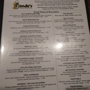Blondie's Food and Spirits - Menu - Bars Near Me - Flint, Michigan Blondie's Food and Spirits - Menu - Bars Near Me - Flint, Michigan