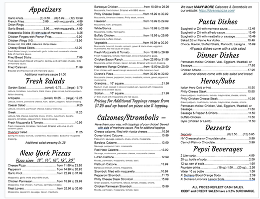 Menu photo 1 Divano's Pizzeria Garner, NC