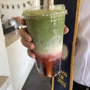 Boba Guys - Strawberry Matcha Tea Latte - Bubble Tea Near Me - Costa Mesa, California