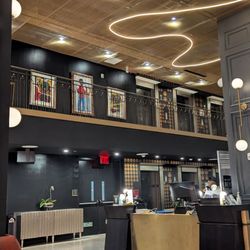 The Victoria Theater Restaurant - The balcony above the bar with lighting tracks