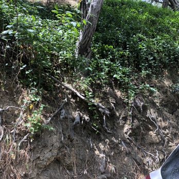 Robb Inspections - Erosion on the hillside above this house - Home Inspectors Near Me Robb Inspections - Erosion on the hillside above this house - Home Inspectors Near Me