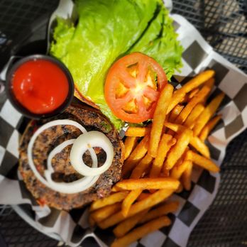 Thirsty Fox Pub & Grill - The black bean burger - Cocktail Bars Near Me - Albert Lea, Minnesota Thirsty Fox Pub & Grill - The black bean burger - Cocktail Bars Near Me - Albert Lea, Minnesota