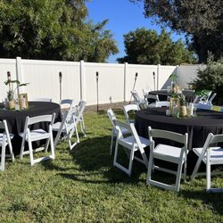 Winset Party Rental - Padded chairs, tables and linens all perfectly clean and beautiful!