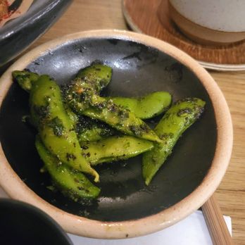 Tonchin - What was left of the pesto shisho edamame - Ramen Near Me - New York, New York Tonchin - What was left of the pesto shisho edamame - Ramen Near Me - New York, New York